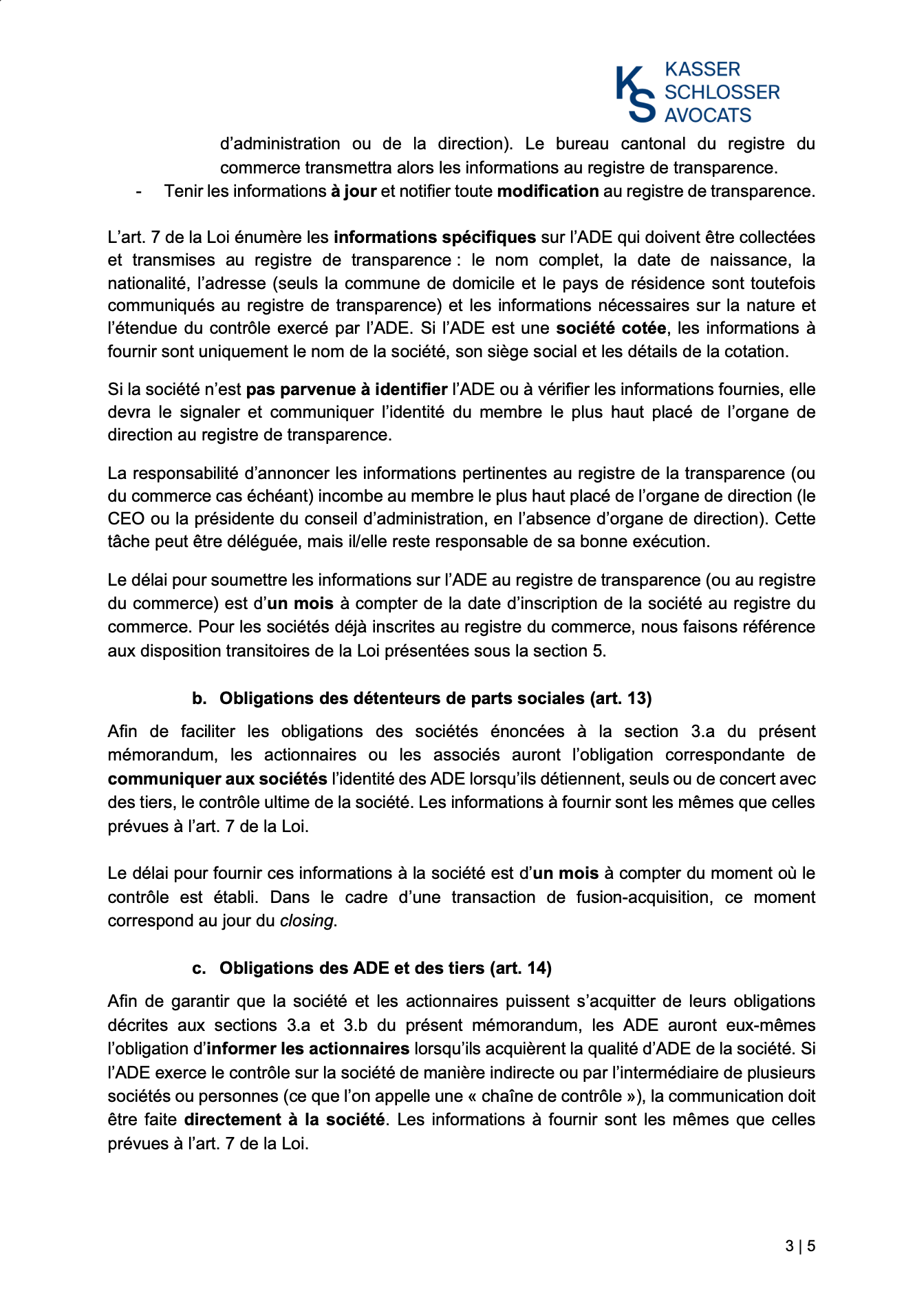 Nouvelle loi sur la transparence des personnes morales et l’identification des ayants droit économiques : Nouvelles obligations et champ d’application